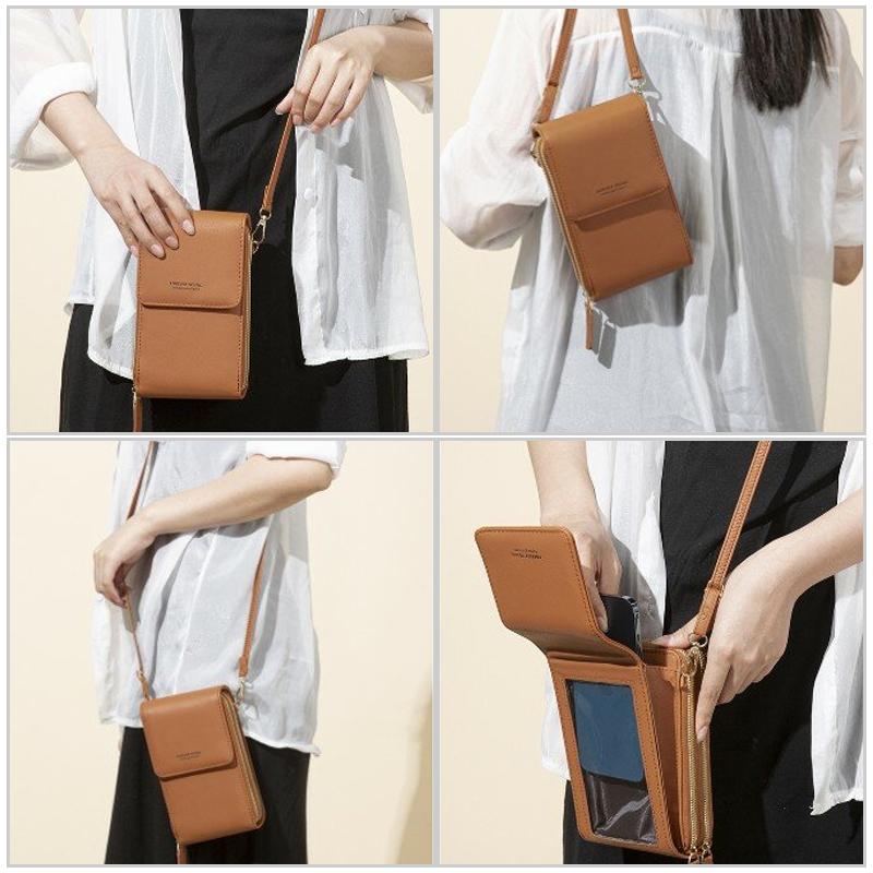 Multifunktionale Touchscreen-Handytasche - modischer Schutz für Handys braun 3