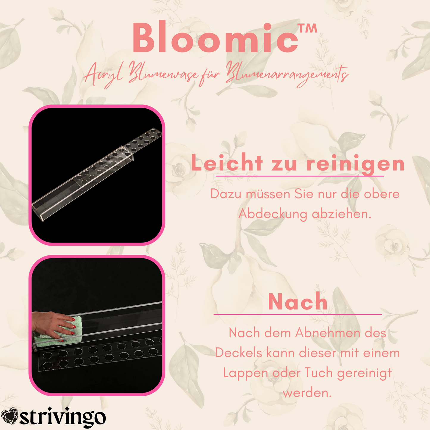 Bloomic™ Acryl Blumenvase für Blumenarrangements