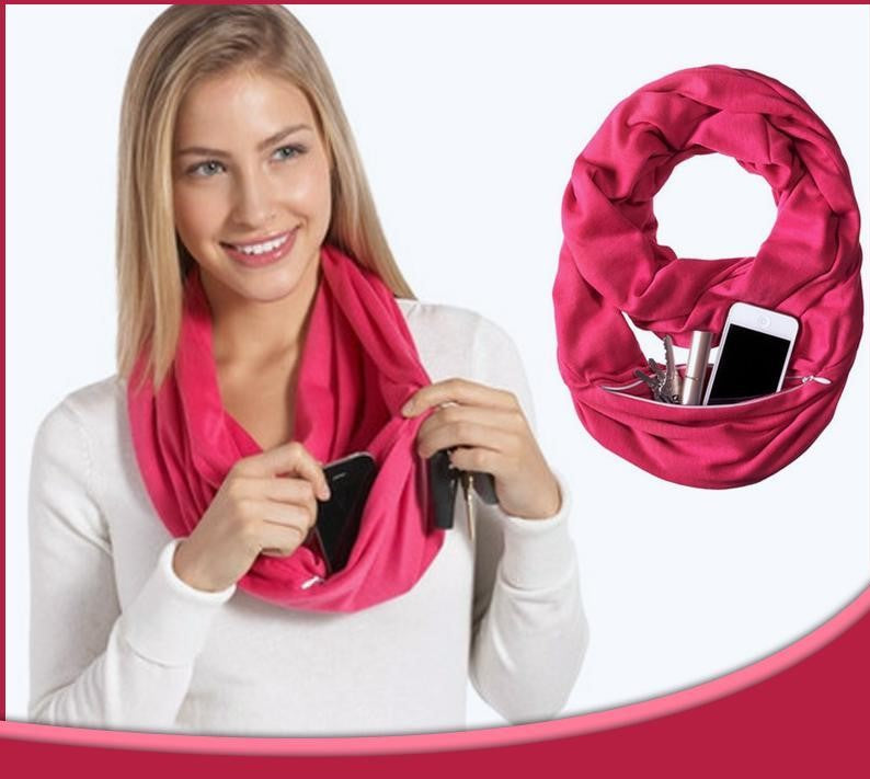 Geheimer Taschenschal - mit verstecktem Reißverschluss - lieblingsladen.co