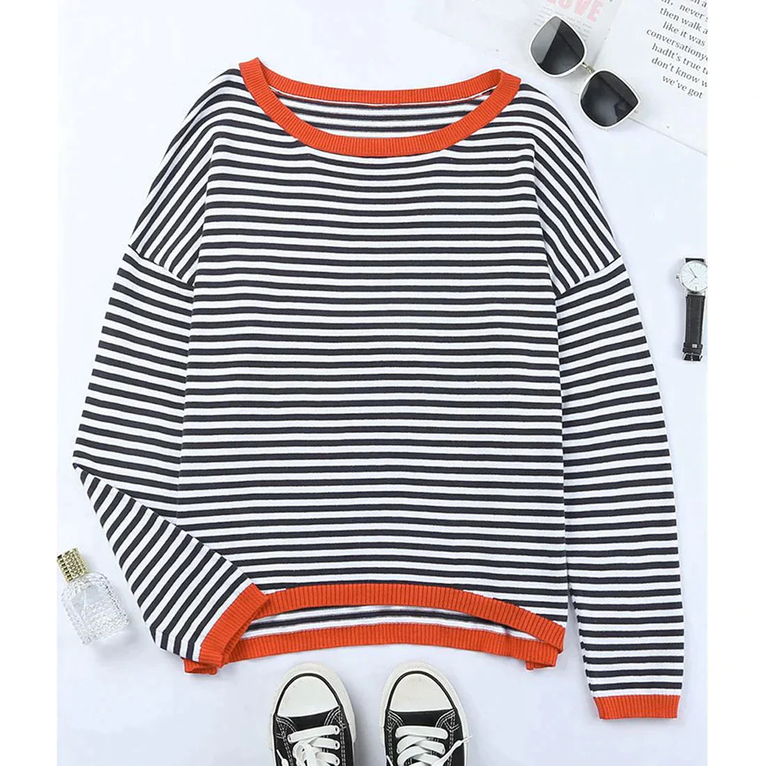 Debby Pullover | Modischer gestreifter Pullover für Frauen