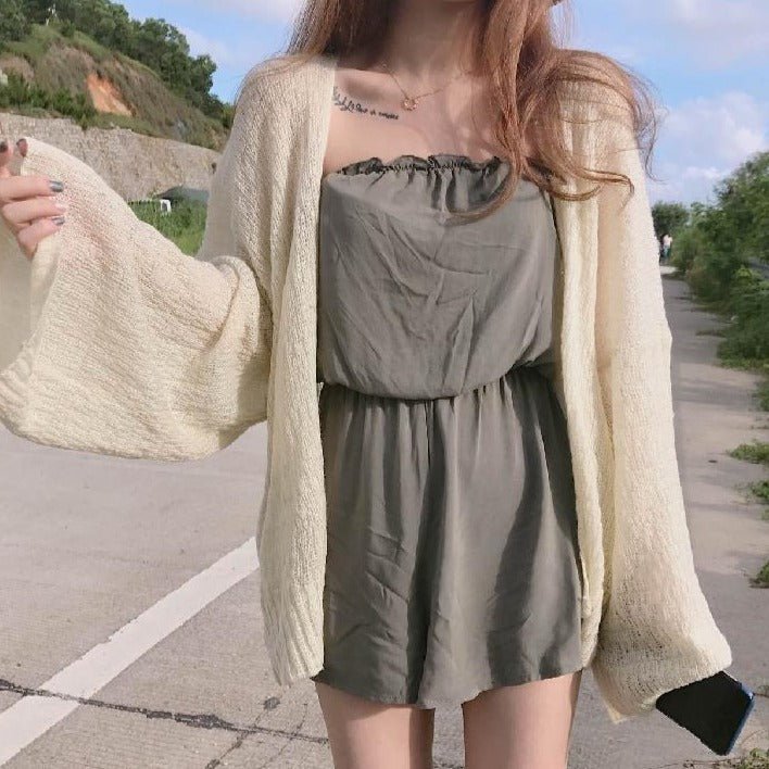 WOLF Batwing-Ärmel offen Front Mantel