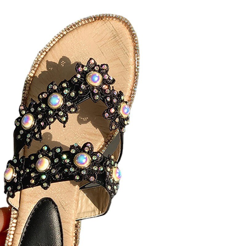 WOLF Flacher Spitzenpantoffel