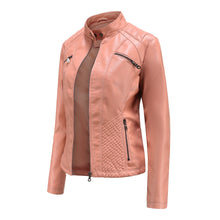 Lade das Bild in den Galerie-Viewer, Bequeme Damen Leder Übergangsjacke
