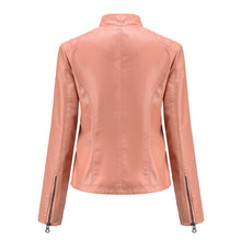Lade das Bild in den Galerie-Viewer, Bequeme Damen Leder Übergangsjacke

