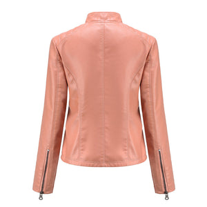 Bequeme Damen Leder Übergangsjacke