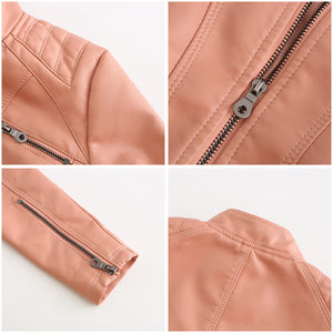 Bequeme Damen Leder Übergangsjacke