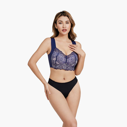 Komfit Spitze Bhs | Nahtlose Push-Up bügelloser bh aus spitze mit breiten trägern