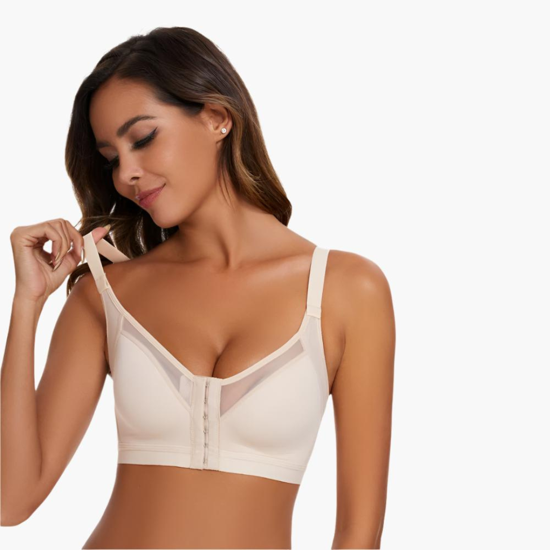 Komfit Stütz Bh | Komfort-Haltungskorrektur-BH Hautfarbe mit vorderverschluss