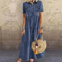 Lade das Bild in den Galerie-Viewer, Gudelia – Lässiges Kurzarm Kleid Mit Tasche

