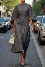 Lade das Bild in den Galerie-Viewer, Rita - Elegantes Kleid Mit Laternenärmeln Und Gürtel
