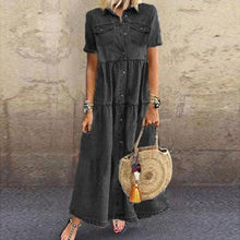 Lade das Bild in den Galerie-Viewer, Gudelia – Lässiges Kurzarm Kleid Mit Tasche
