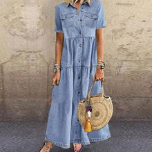 Lade das Bild in den Galerie-Viewer, Gudelia – Lässiges Kurzarm Kleid Mit Tasche
