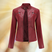 Lade das Bild in den Galerie-Viewer, Bequeme Damen Leder Übergangsjacke
