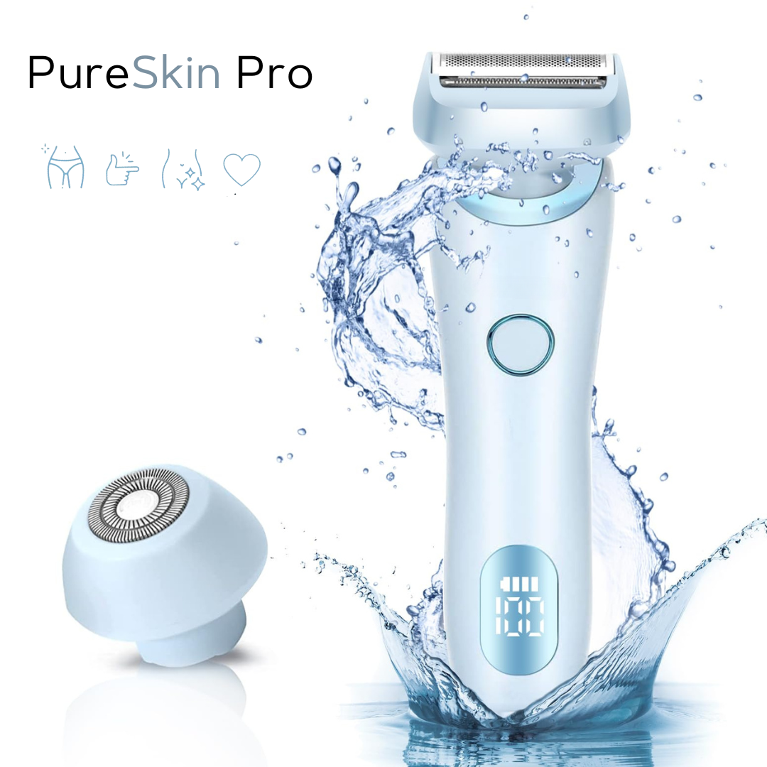 pureskinpro-blue, PureSkin PRO wasserdichter Damen-Rasierer für seidig glatte Haut - schmerzfrei, nass & trocken_lieblingsladen_24