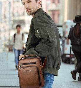 BisonBag™ | Denim Herren Leder Umhängetasche