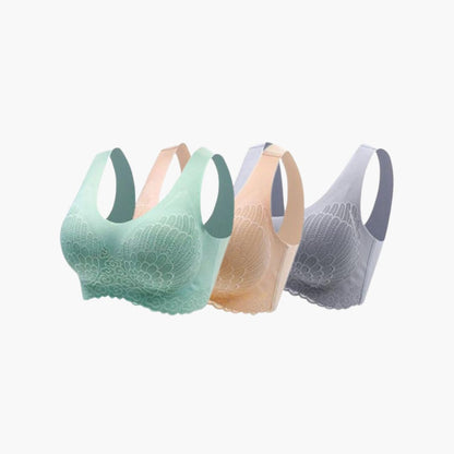 Komfort Bh | Nahtloses Push-Up bügelloser bh aus spitze mit breiten trägernn
