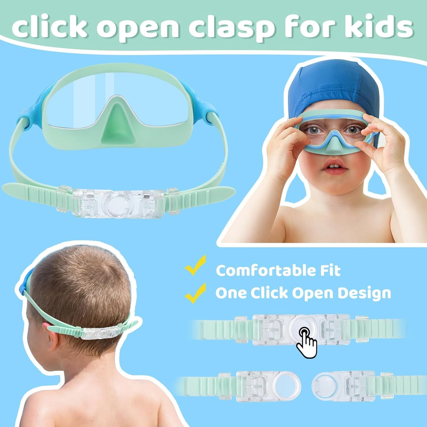 1+1 Gratis | AquaShield™ - HD-Großrahmen-Schwimmbrille für Kinder
