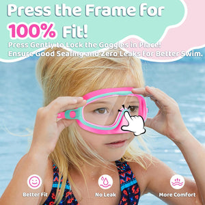 1+1 Gratis | AquaShield™ - HD-Großrahmen-Schwimmbrille für Kinder
