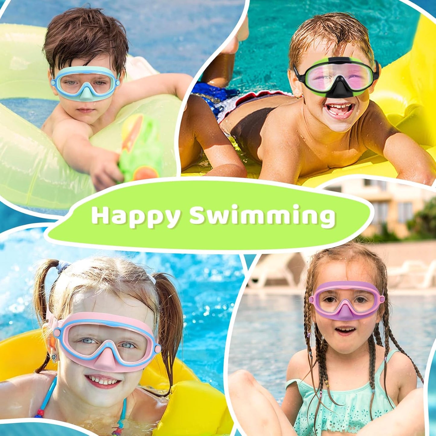 1+1 Gratis | AquaShield™ - HD-Großrahmen-Schwimmbrille für Kinder