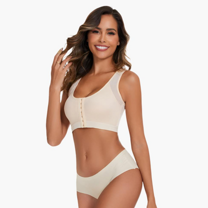 Komfit Stütz Bh | Bequeme X-förmiger Rücken-Haltungs-BH mit breiten Trägern und vorderverschluss