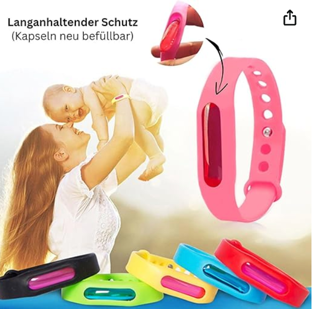 5 Stück - Ersatzkapseln für das Mücken Abwehrband - Mückenschutz Armband  - Effektiver Schutz gegen Mücken - Unverzichtbares Zubehör für Camping und Wandern