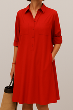 Lade das Bild in den Galerie-Viewer, Nelida – Elegantes Langarmkleid Mit Tasche
