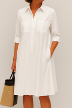 Lade das Bild in den Galerie-Viewer, Nelida – Elegantes Langarmkleid Mit Tasche
