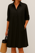 Lade das Bild in den Galerie-Viewer, Nelida – Elegantes Langarmkleid Mit Tasche
