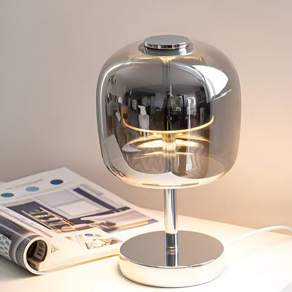Gleam Lamp - Stylische rauchgraue Glaslampe USB-betriebenes dimmbares Licht