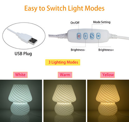 Striped Glow- Eine mundgeblasene gestreifte Glas-tischlampe