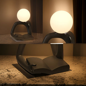 Thinker Moon - Ästhetisches Mond Denk Skulptur Nachtlicht