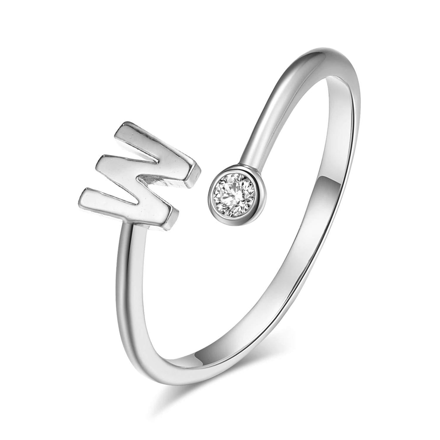 Buchstaben Ring Silber/Zirkiona