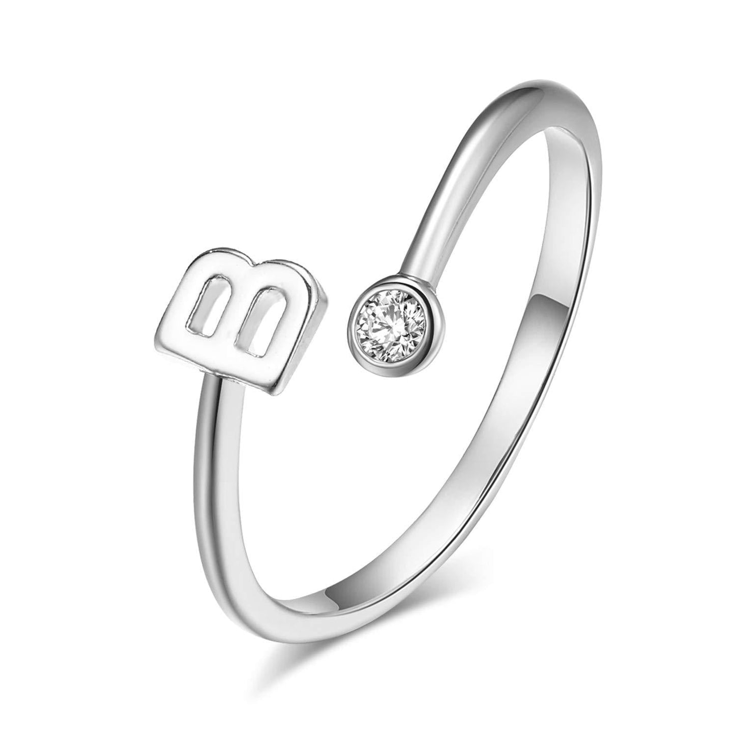 Buchstaben Ring Silber/Zirkiona