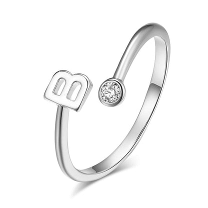 Buchstaben Ring Silber/Zirkiona