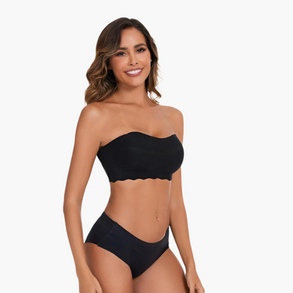 Komfit Bh | Super bequem Schwarzer trägerloser Push-up-BH