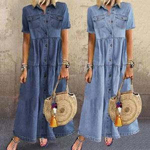 Gudelia – Lässiges Kurzarm Kleid Mit Tasche