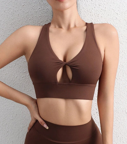 Athletic Diva | atmungsaktiver Crop-Top-Fitness-Sport-BH mit weichem Brustpolster