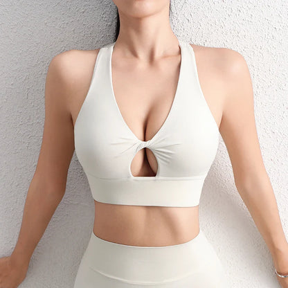Athletic Diva | atmungsaktiver Crop-Top-Fitness-Sport-BH mit weichem Brustpolster