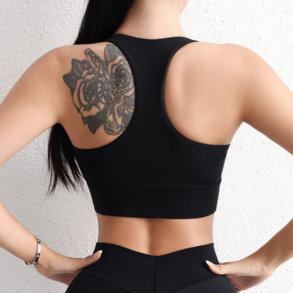 Athletic Diva | atmungsaktiver Crop-Top-Fitness-Sport-BH mit weichem Brustpolster