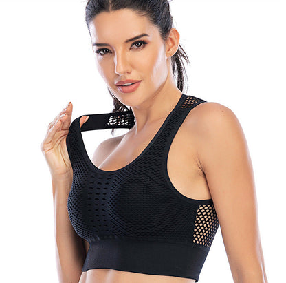 AeroBeauty | Atmungsaktiver Push-Up-Sport-BH aus Netzstoff für Damenv