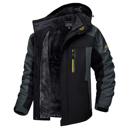 Windbreaker & wasserdichte Outdoor-Jacke für Herren - warm, wind-/wasserdicht, strapazierfähig schwarz