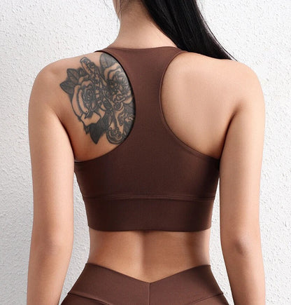 Athletic Diva | atmungsaktiver Crop-Top-Fitness-Sport-BH mit weichem Brustpolster