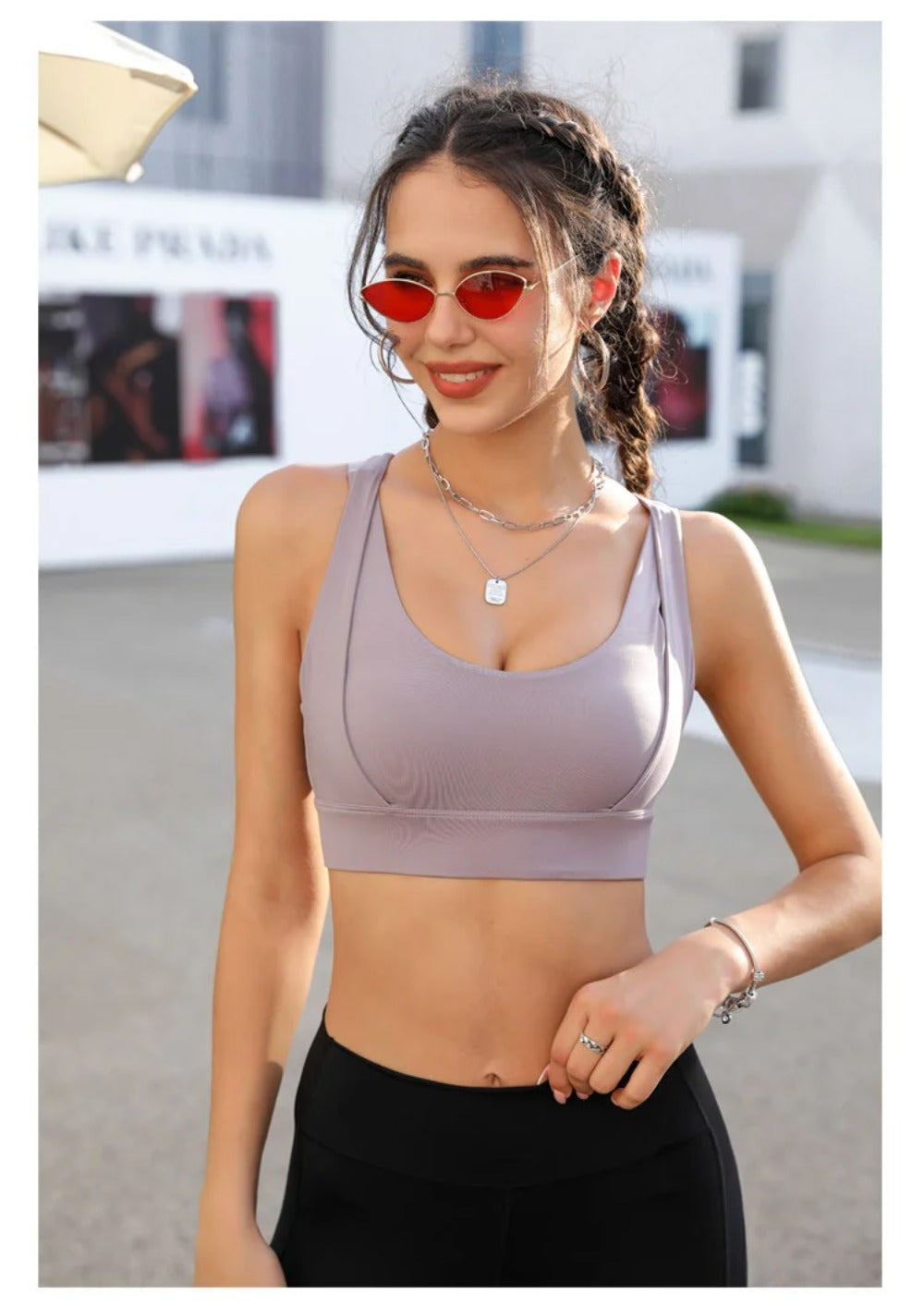 Letica l Damen Push Up Yoga Sport gepolsterter BH