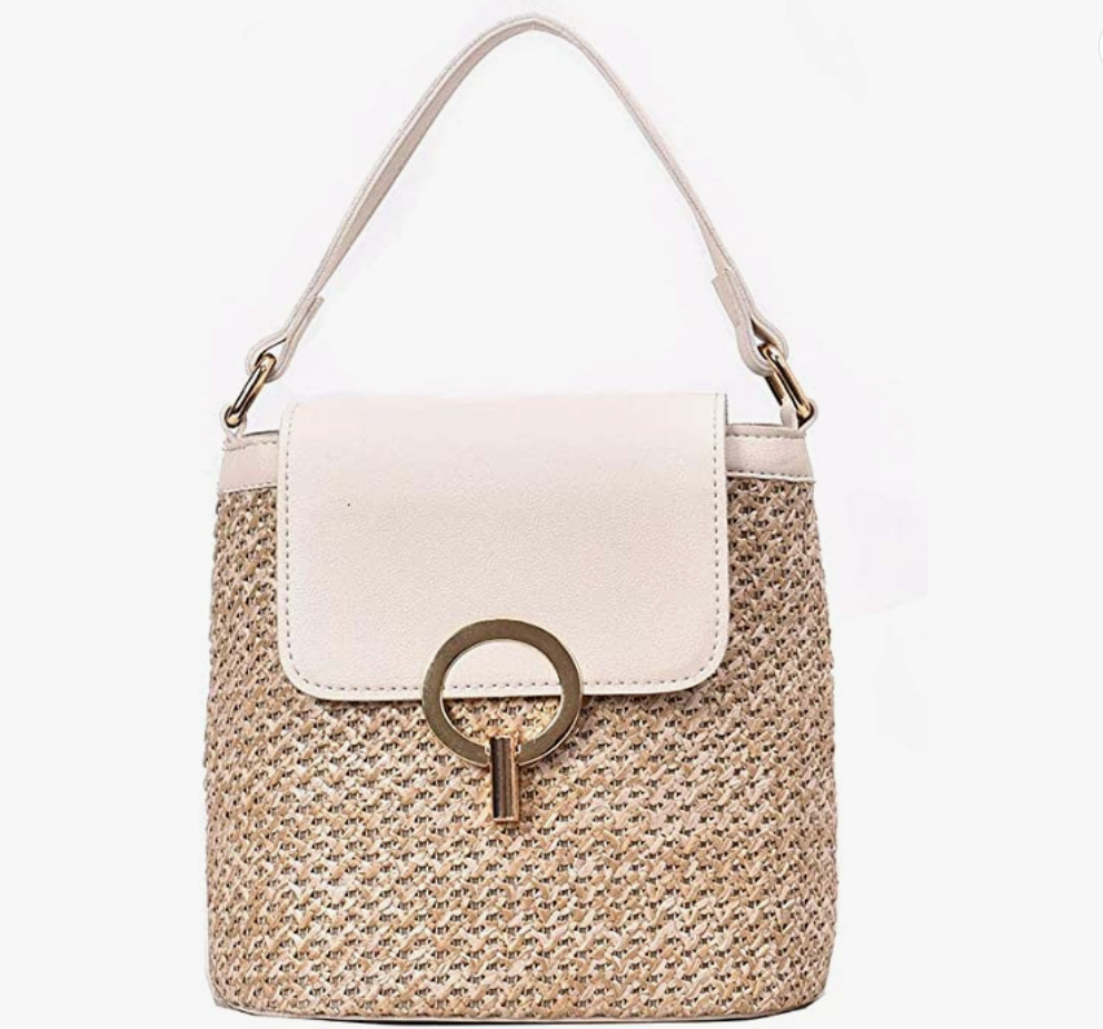 Stroh-Handtasche, Strandtasche "Eva" - chic für den Sommer_beige 11