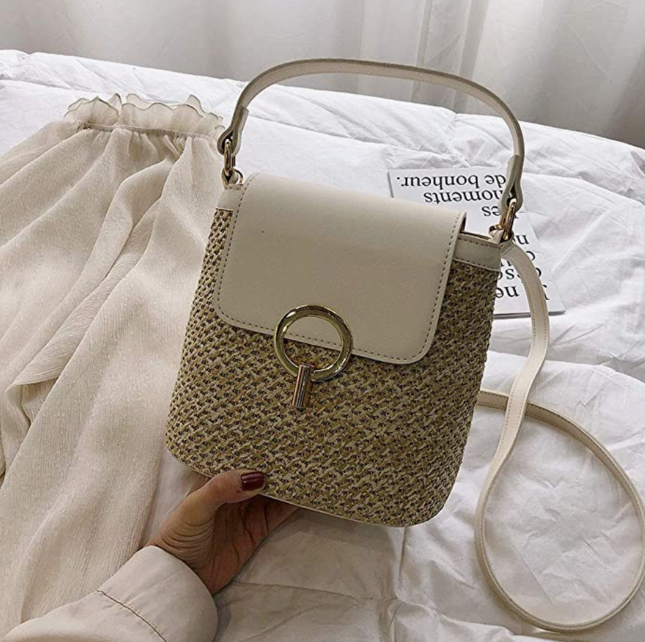 Stroh-Handtasche, Strandtasche "Eva" - chic für den Sommer_beige 13