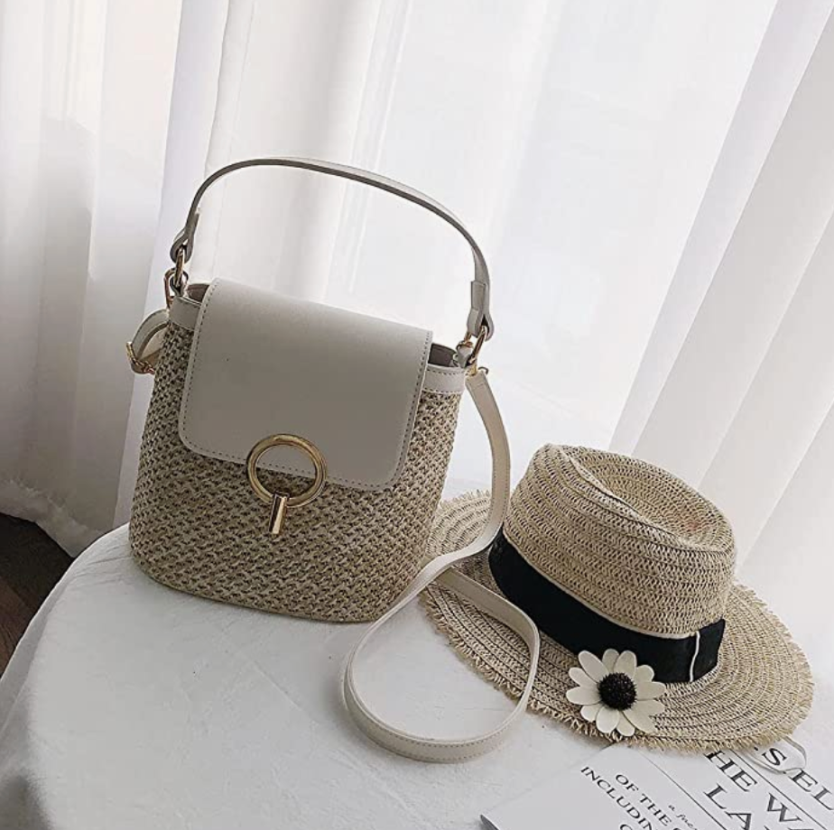 Stroh-Handtasche, Strandtasche "Eva" - chic für den Sommer_beige 15
