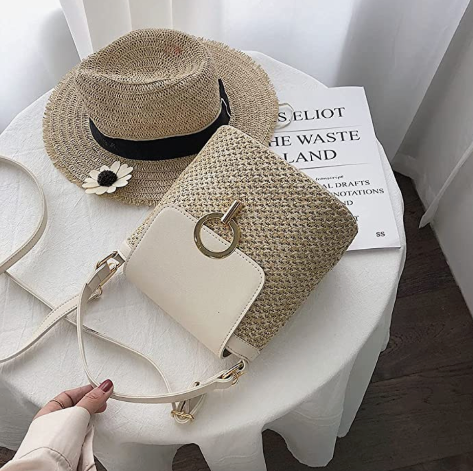 Stroh-Handtasche, Strandtasche "Eva" - chic für den Sommer_beige 17