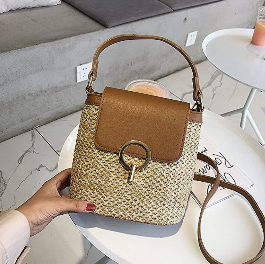 Stroh-Handtasche, Strandtasche "Eva" - chic für den Sommer_braun  11