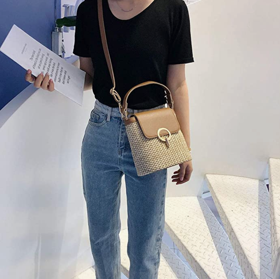 Stroh-Handtasche, Strandtasche "Eva" - chic für den Sommer_braun  12