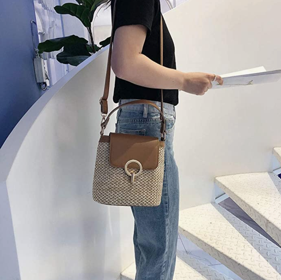 Stroh-Handtasche, Strandtasche "Eva" - chic für den Sommer_braun  13